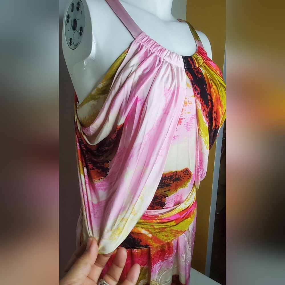 NWT Ali Ro Size 6 Pink and Yellow Dress - Picture 4 of 9